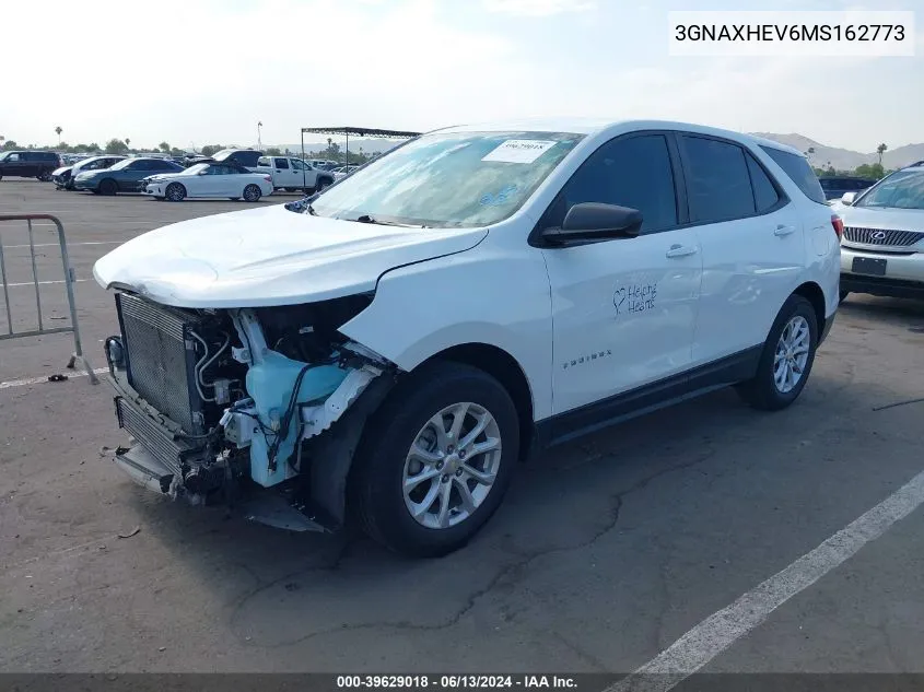 2021 Chevrolet Equinox Fwd Ls VIN: 3GNAXHEV6MS162773 Lot: 39629018