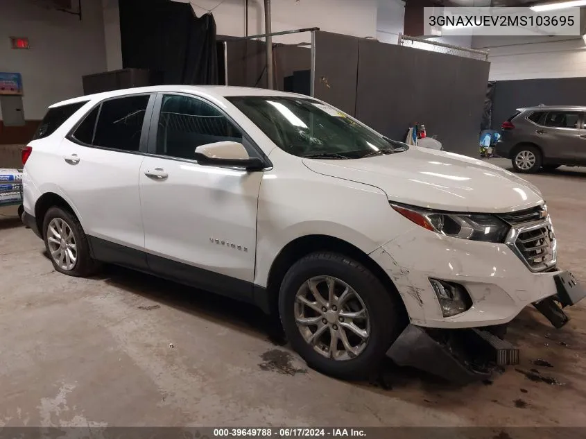 2021 Chevrolet Equinox Awd Lt VIN: 3GNAXUEV2MS103695 Lot: 39649788