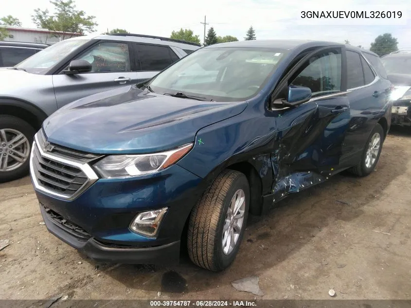 2021 Chevrolet Equinox Awd Lt VIN: 3GNAXUEV0ML326019 Lot: 39754787