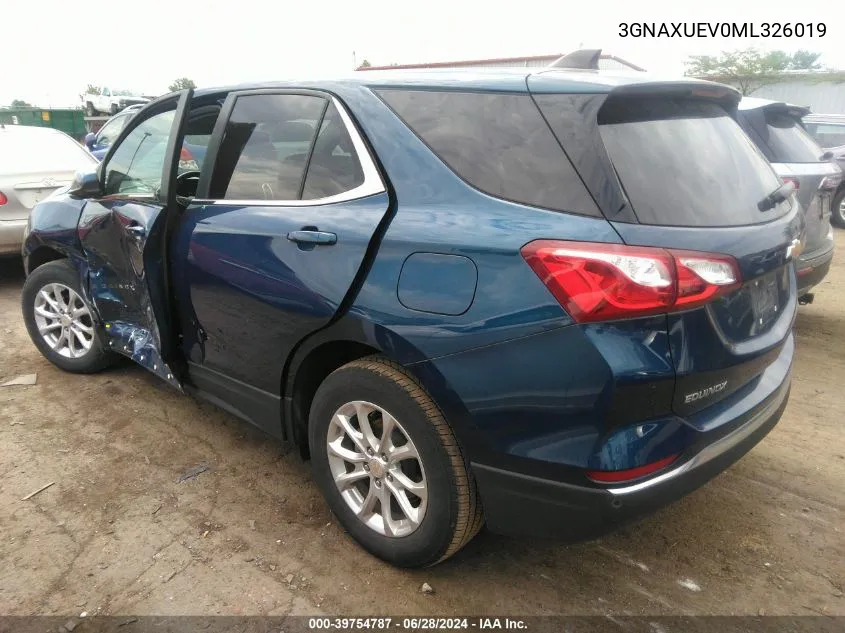 2021 Chevrolet Equinox Awd Lt VIN: 3GNAXUEV0ML326019 Lot: 39754787