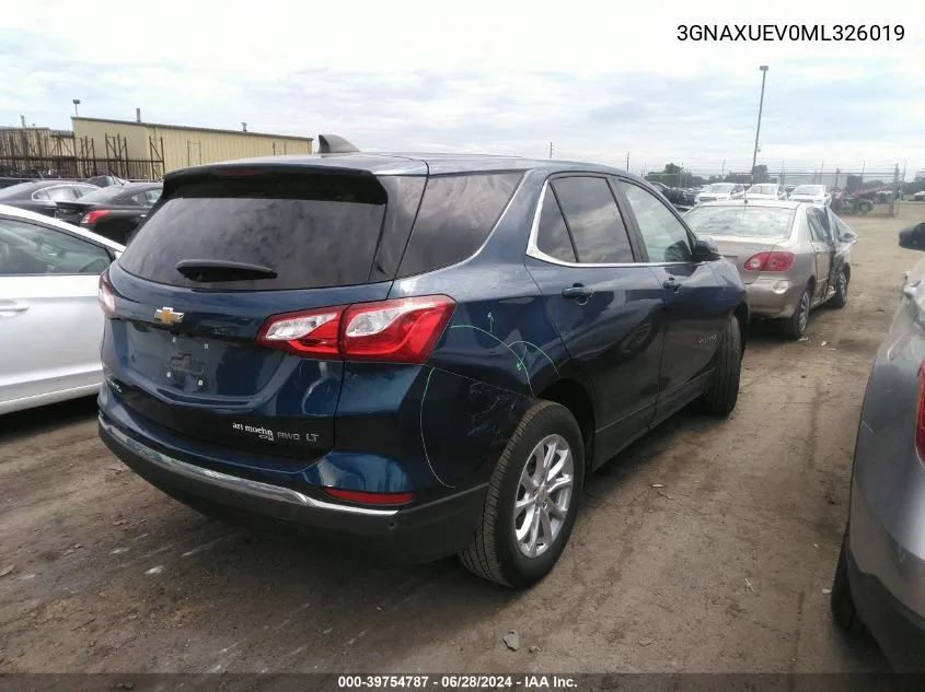 2021 Chevrolet Equinox Awd Lt VIN: 3GNAXUEV0ML326019 Lot: 39754787