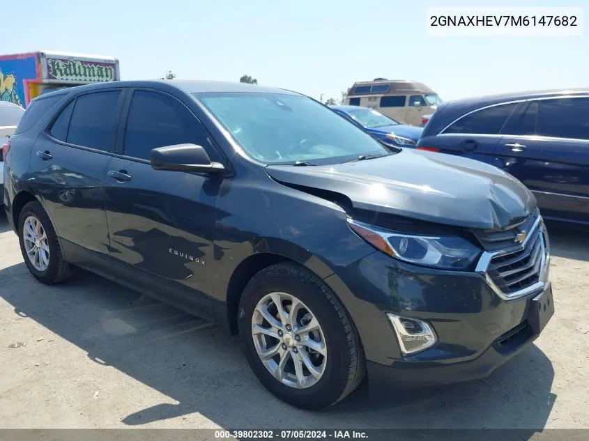 2021 Chevrolet Equinox Fwd Ls VIN: 2GNAXHEV7M6147682 Lot: 39802302