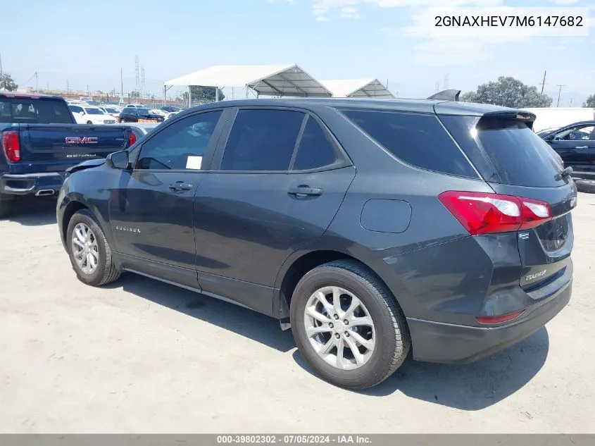 2021 Chevrolet Equinox Fwd Ls VIN: 2GNAXHEV7M6147682 Lot: 39802302