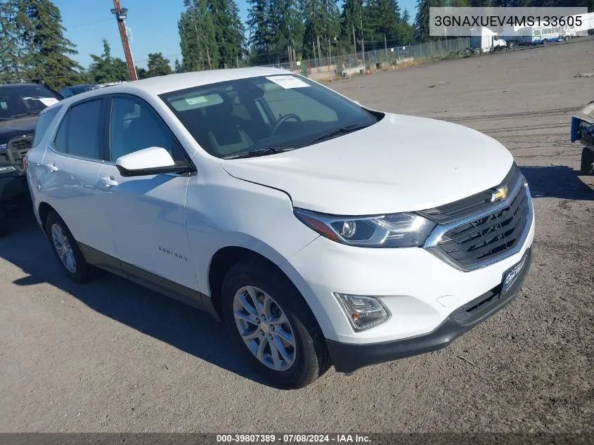 2021 Chevrolet Equinox Awd Lt VIN: 3GNAXUEV4MS133605 Lot: 39807389