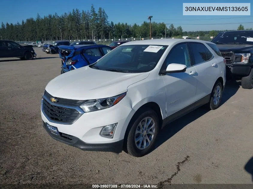 2021 Chevrolet Equinox Awd Lt VIN: 3GNAXUEV4MS133605 Lot: 39807389