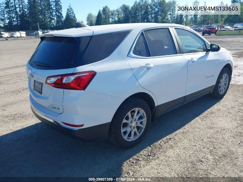 2021 Chevrolet Equinox Awd Lt VIN: 3GNAXUEV4MS133605 Lot: 39807389