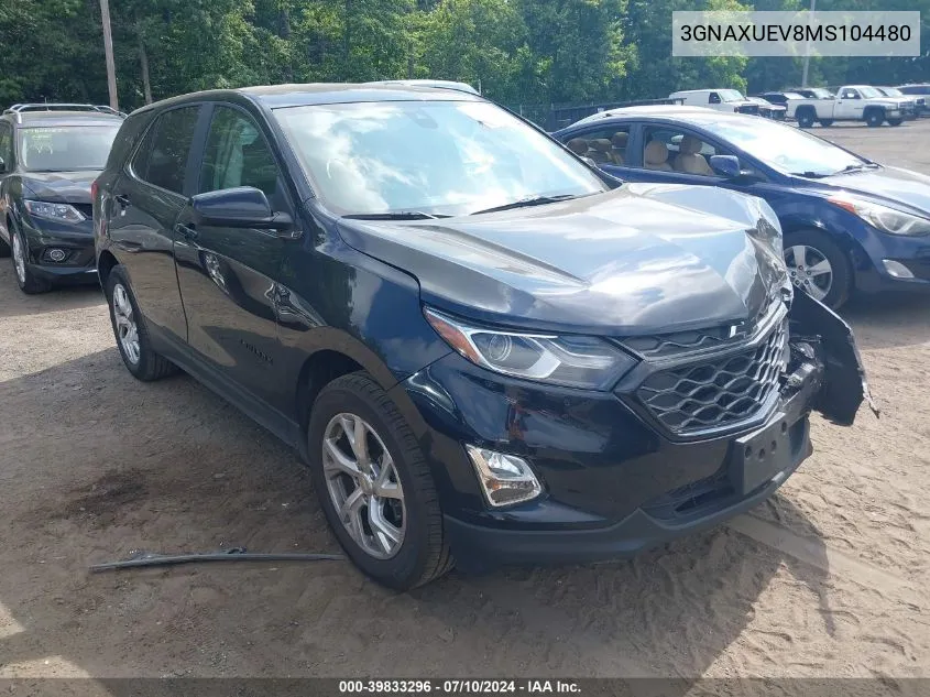 2021 Chevrolet Equinox VIN: 3GNAXUEV8MS104480 Lot: 39833296