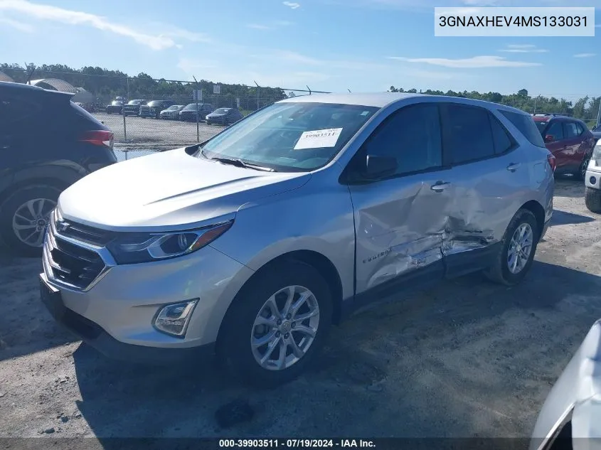 2021 Chevrolet Equinox Fwd Ls VIN: 3GNAXHEV4MS133031 Lot: 39903511