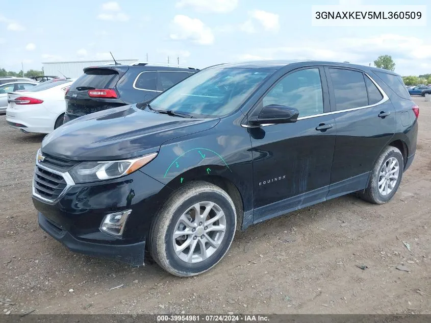 2021 Chevrolet Equinox Fwd Lt VIN: 3GNAXKEV5ML360509 Lot: 39954981