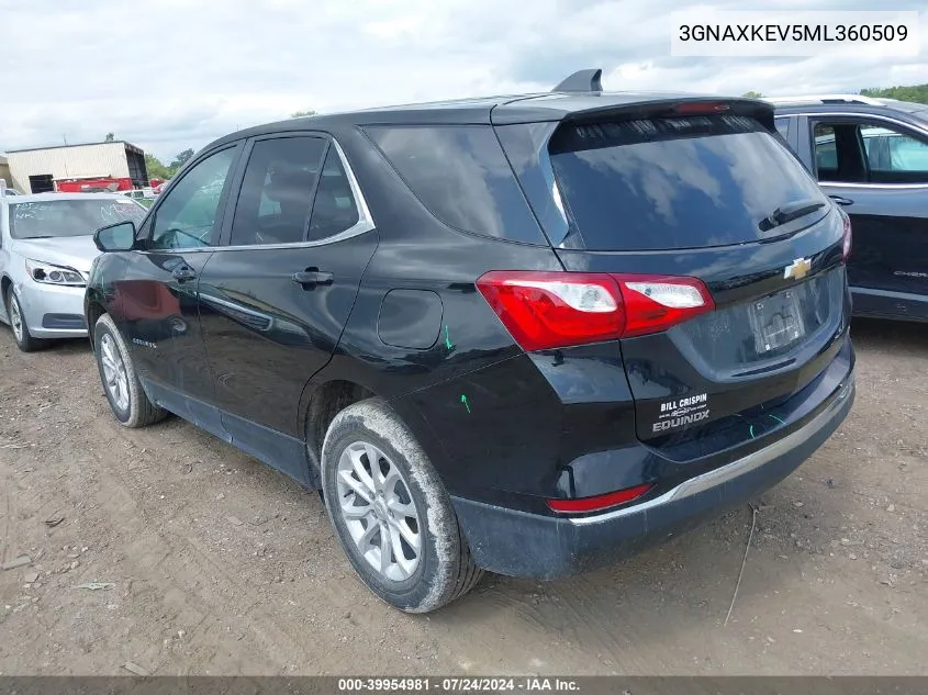 2021 Chevrolet Equinox Fwd Lt VIN: 3GNAXKEV5ML360509 Lot: 39954981