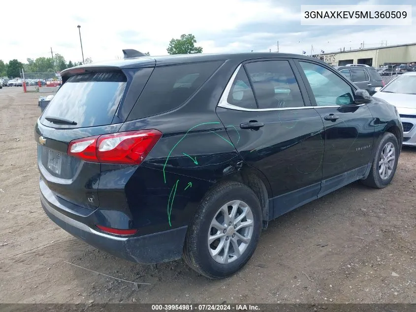 2021 Chevrolet Equinox Fwd Lt VIN: 3GNAXKEV5ML360509 Lot: 39954981