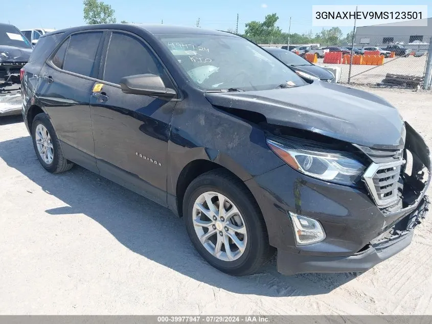 2021 Chevrolet Equinox Fwd Ls VIN: 3GNAXHEV9MS123501 Lot: 39977947