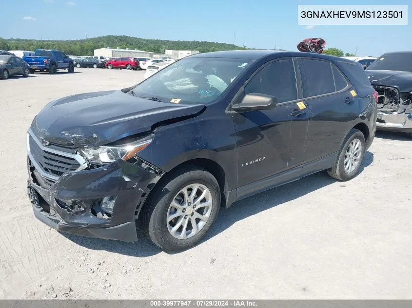 2021 Chevrolet Equinox Fwd Ls VIN: 3GNAXHEV9MS123501 Lot: 39977947