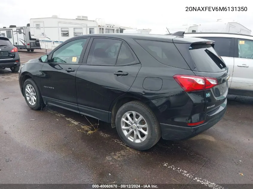 2021 Chevrolet Equinox Fwd 1Fl VIN: 2GNAXFEV6M6131350 Lot: 40060670