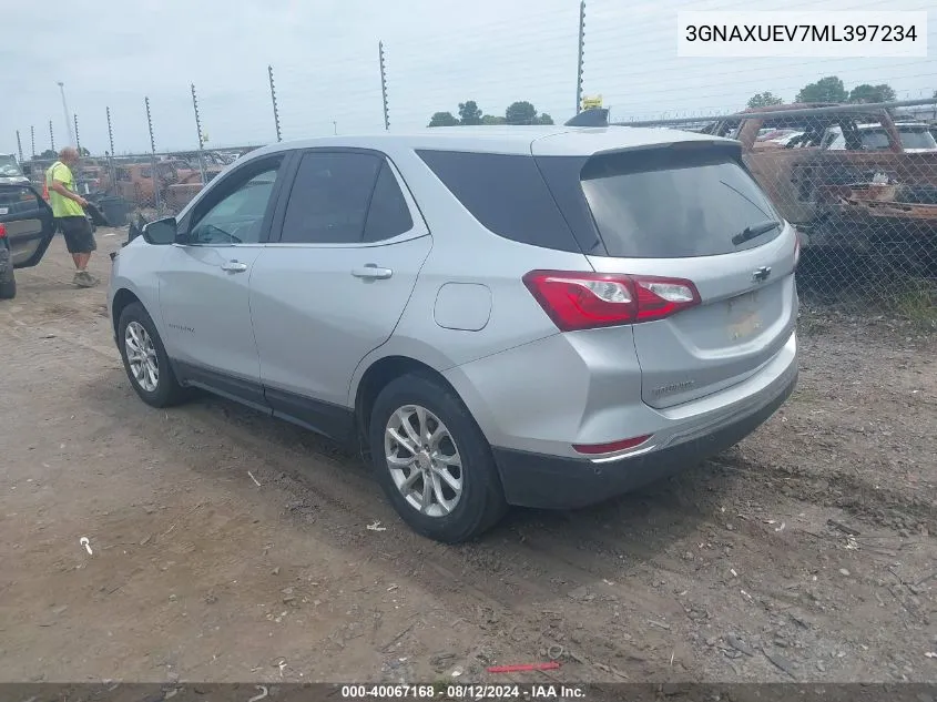 2021 Chevrolet Equinox Awd Lt VIN: 3GNAXUEV7ML397234 Lot: 40067168