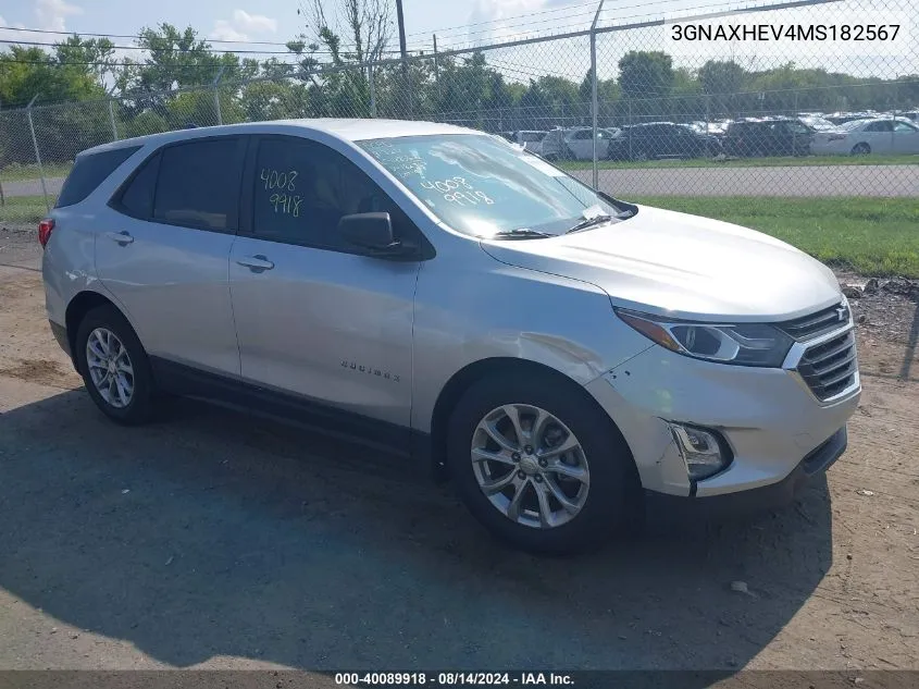 3GNAXHEV4MS182567 2021 Chevrolet Equinox Fwd Ls