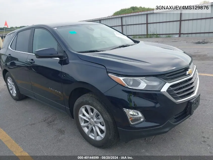 2021 Chevrolet Equinox Lt VIN: 3GNAXUEV4MS129876 Lot: 40144599