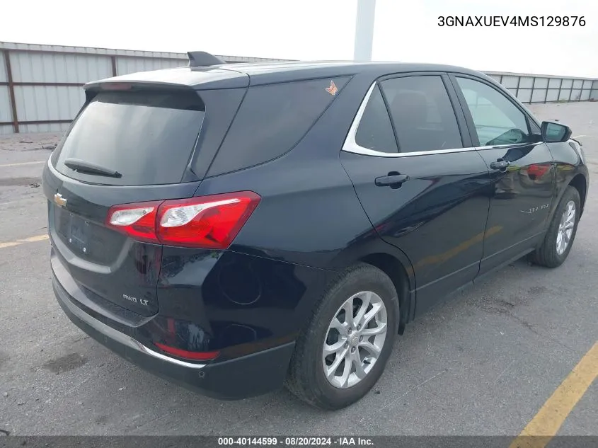 2021 Chevrolet Equinox Lt VIN: 3GNAXUEV4MS129876 Lot: 40144599