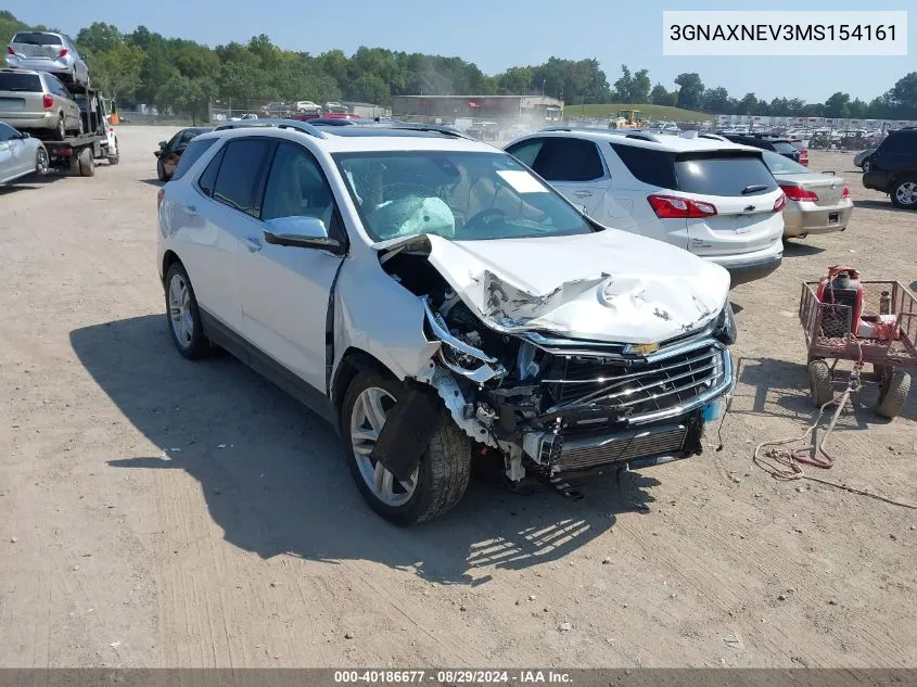 2021 Chevrolet Equinox Fwd Premier VIN: 3GNAXNEV3MS154161 Lot: 40186677