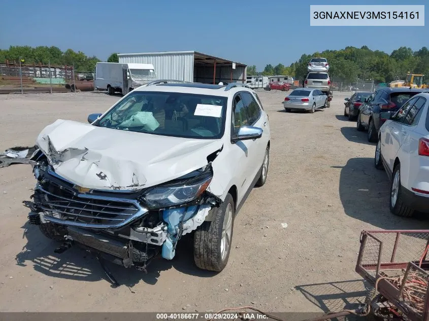 3GNAXNEV3MS154161 2021 Chevrolet Equinox Fwd Premier