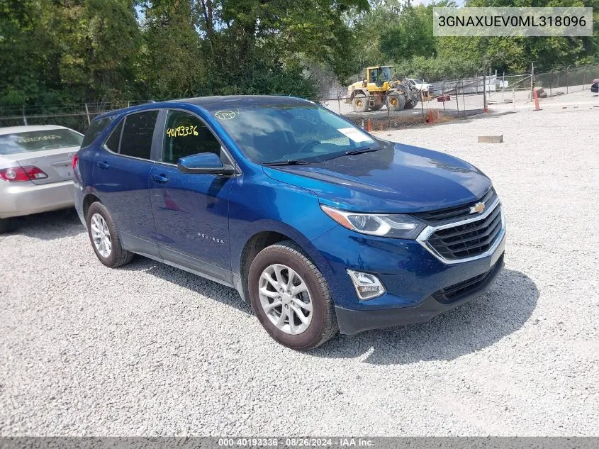 2021 Chevrolet Equinox Awd Lt VIN: 3GNAXUEV0ML318096 Lot: 40193336