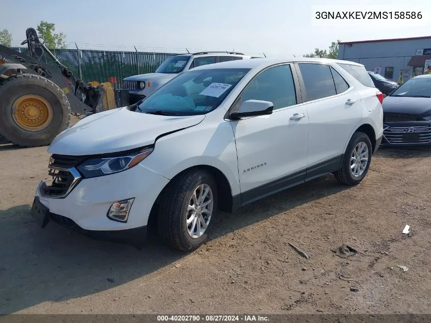 2021 Chevrolet Equinox Fwd Lt VIN: 3GNAXKEV2MS158586 Lot: 40202790