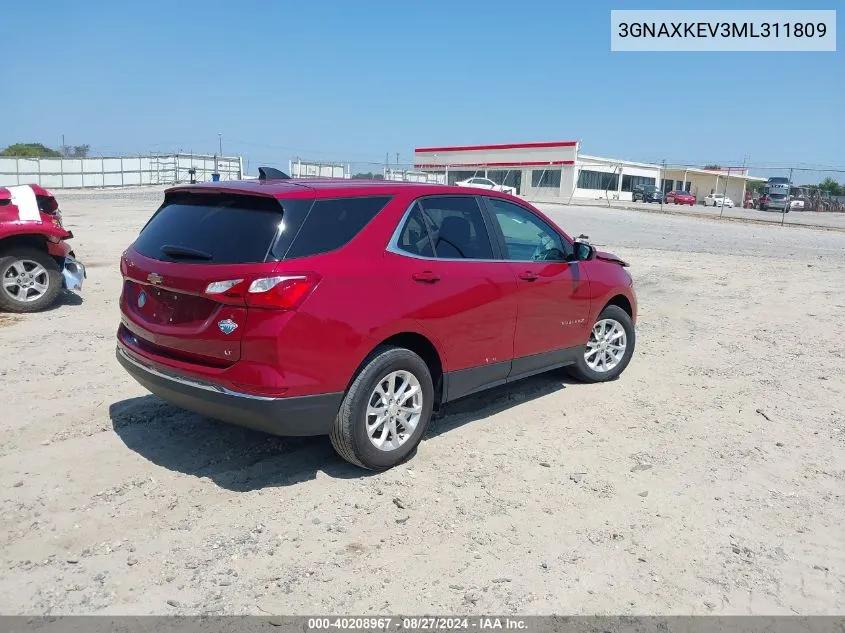 2021 Chevrolet Equinox Fwd Lt VIN: 3GNAXKEV3ML311809 Lot: 40208967