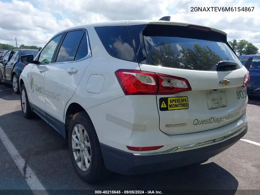 2021 Chevrolet Equinox Awd 2Fl VIN: 2GNAXTEV6M6154867 Lot: 40215645