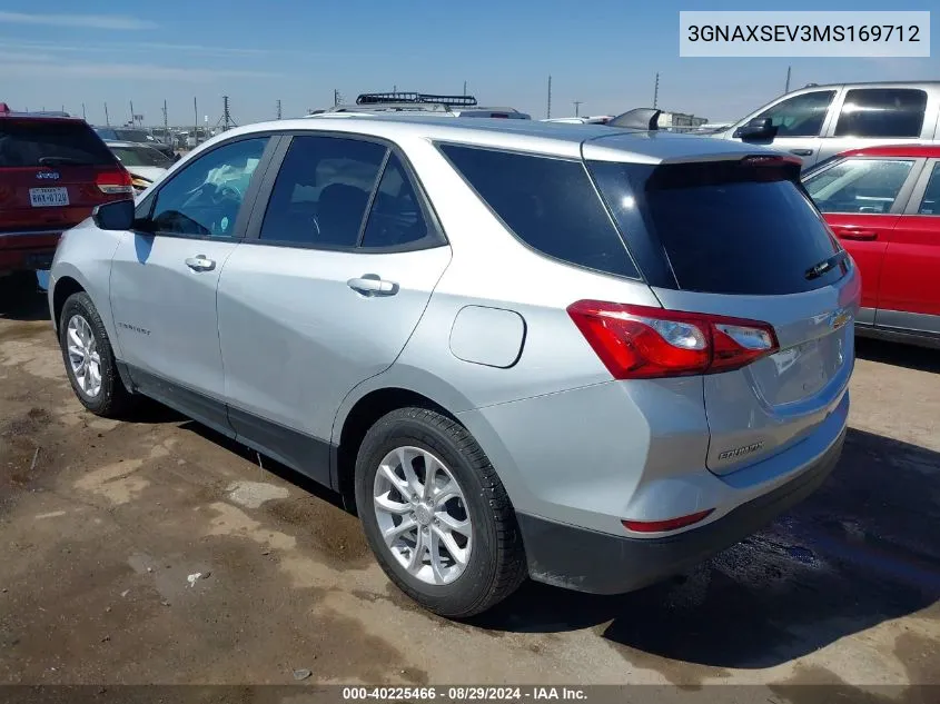 2021 Chevrolet Equinox Awd Ls VIN: 3GNAXSEV3MS169712 Lot: 40225466