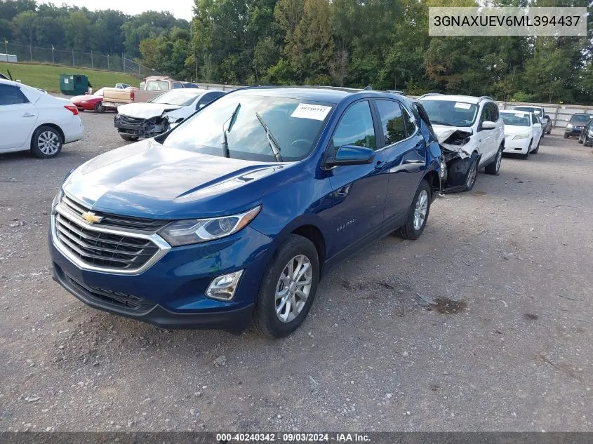 3GNAXUEV6ML394437 2021 Chevrolet Equinox Awd Lt