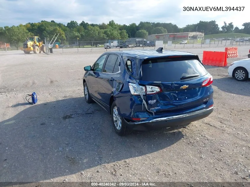 2021 Chevrolet Equinox Awd Lt VIN: 3GNAXUEV6ML394437 Lot: 40240342