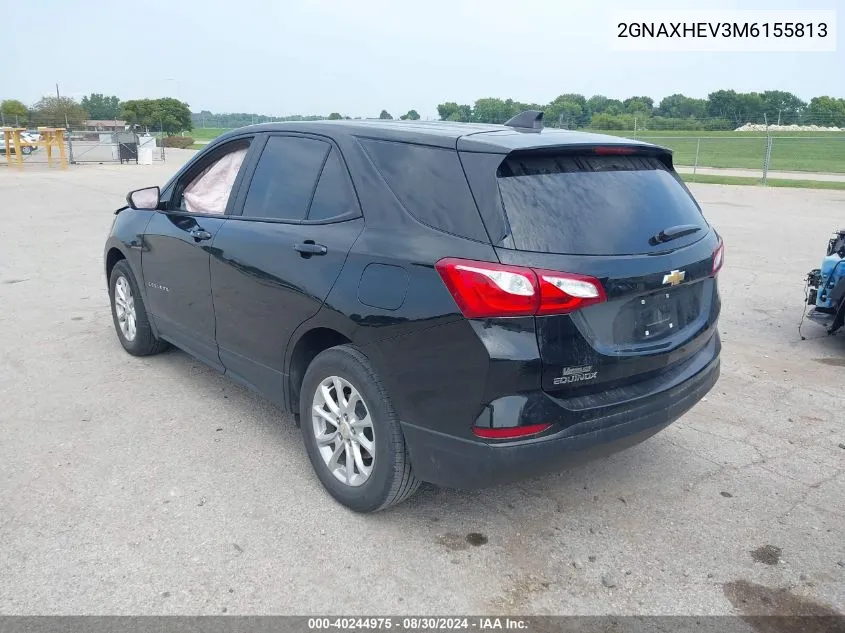 2021 Chevrolet Equinox Fwd Ls VIN: 2GNAXHEV3M6155813 Lot: 40244975