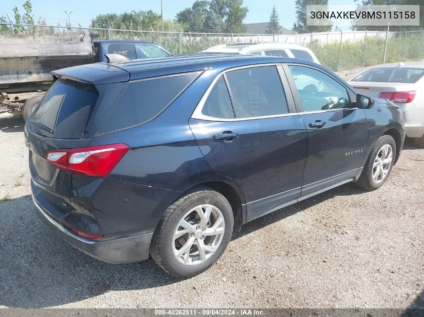 3GNAXKEV8MS115158 2021 Chevrolet Equinox Lt