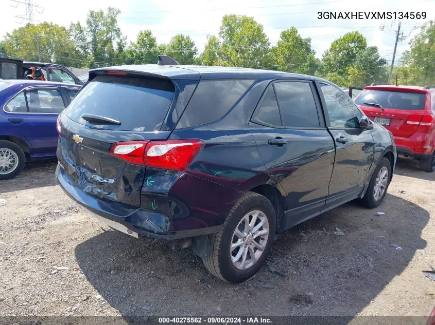 2021 Chevrolet Equinox Fwd Ls VIN: 3GNAXHEVXMS134569 Lot: 40275562