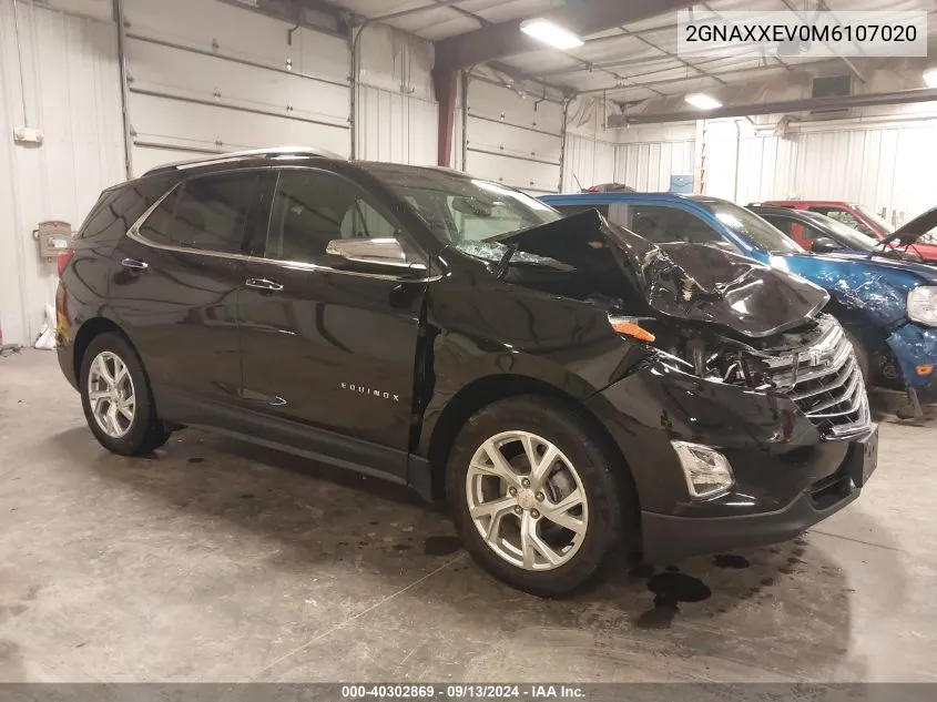 2021 Chevrolet Equinox Awd Premier VIN: 2GNAXXEV0M6107020 Lot: 40302869