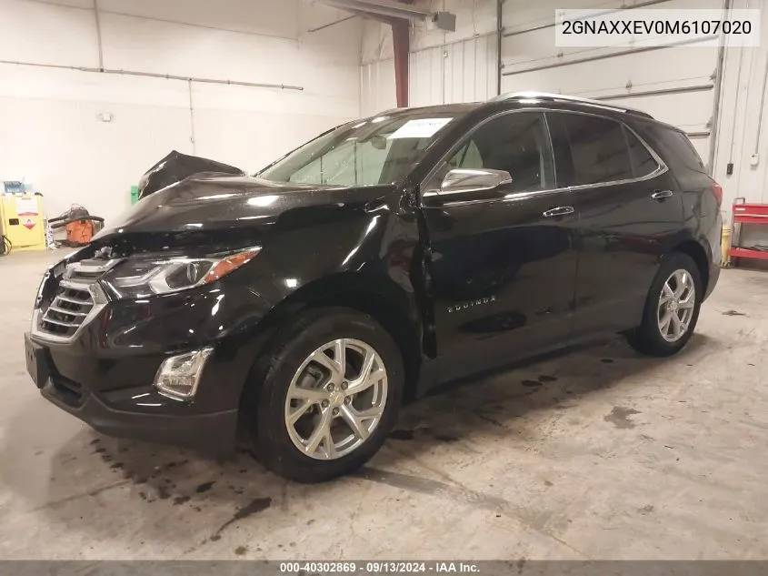 2021 Chevrolet Equinox Awd Premier VIN: 2GNAXXEV0M6107020 Lot: 40302869