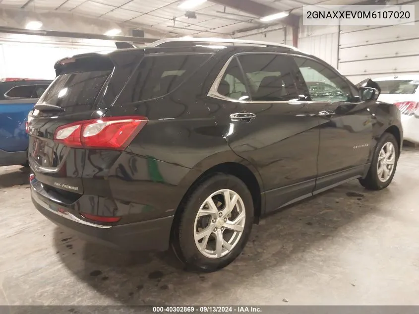 2021 Chevrolet Equinox Awd Premier VIN: 2GNAXXEV0M6107020 Lot: 40302869