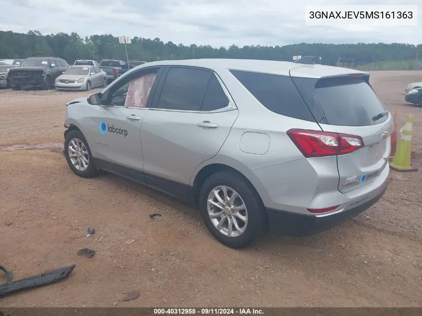 2021 Chevrolet Equinox Lt VIN: 3GNAXJEV5MS161363 Lot: 40312958