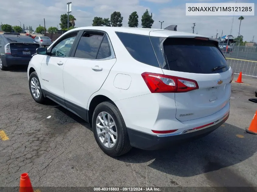 2021 Chevrolet Equinox Lt VIN: 3GNAXKEV1MS121285 Lot: 40315803