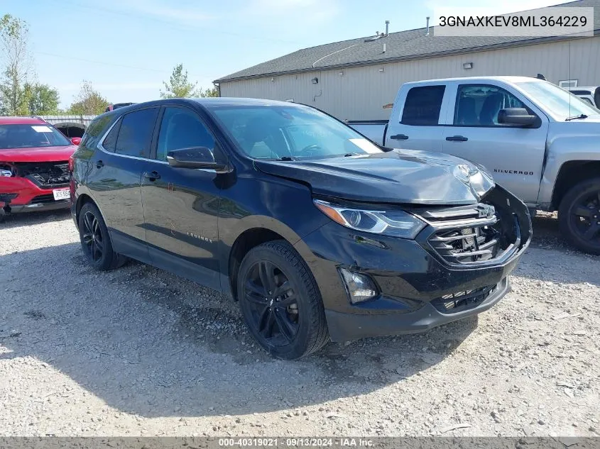 2021 Chevrolet Equinox Lt VIN: 3GNAXKEV8ML364229 Lot: 40319021