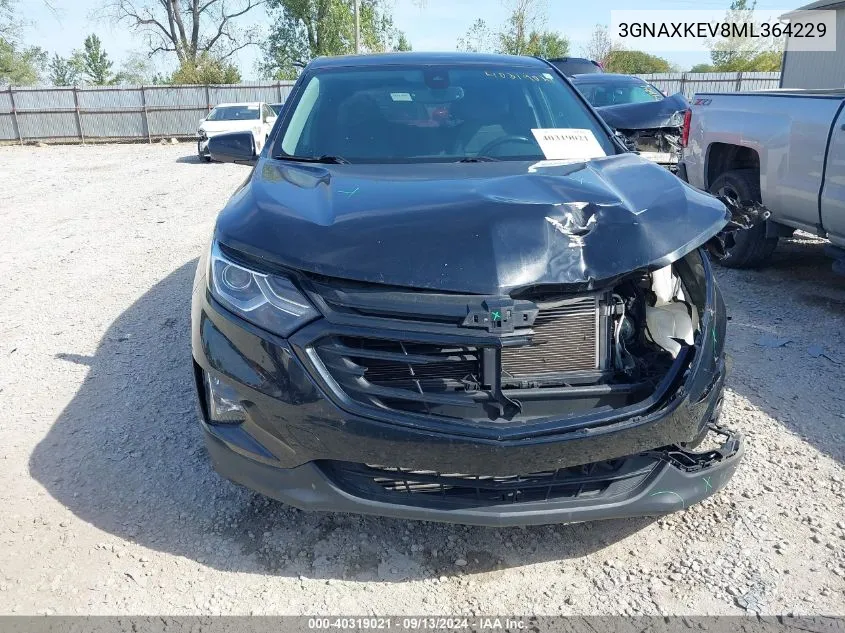 2021 Chevrolet Equinox Lt VIN: 3GNAXKEV8ML364229 Lot: 40319021