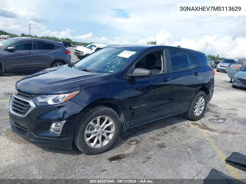 3GNAXHEV7MS113629 2021 Chevrolet Equinox Fwd Ls