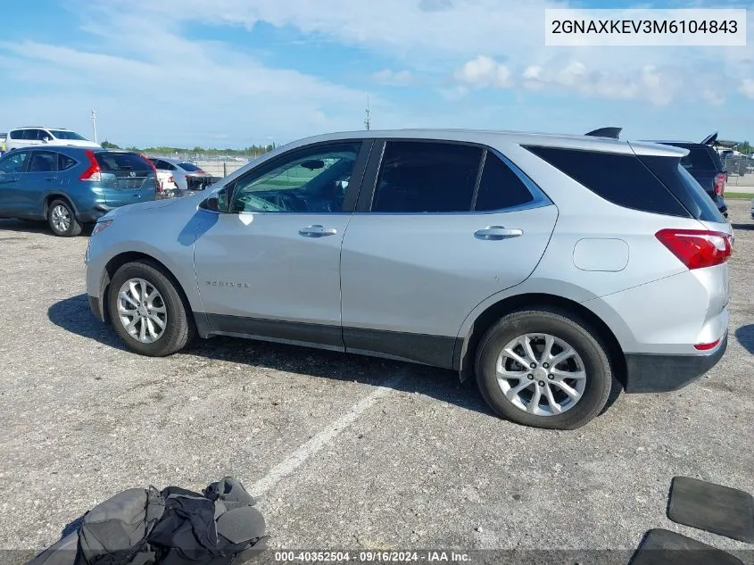 2021 Chevrolet Equinox Lt VIN: 2GNAXKEV3M6104843 Lot: 40352504