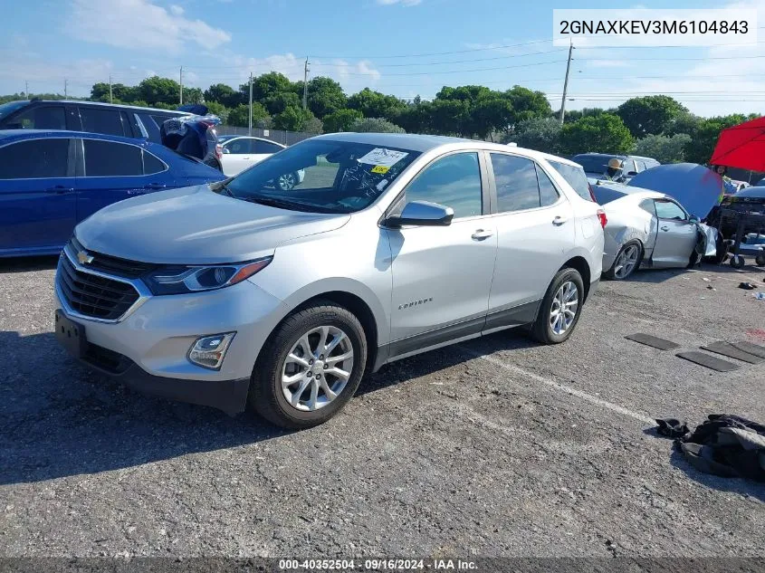 2021 Chevrolet Equinox Lt VIN: 2GNAXKEV3M6104843 Lot: 40352504