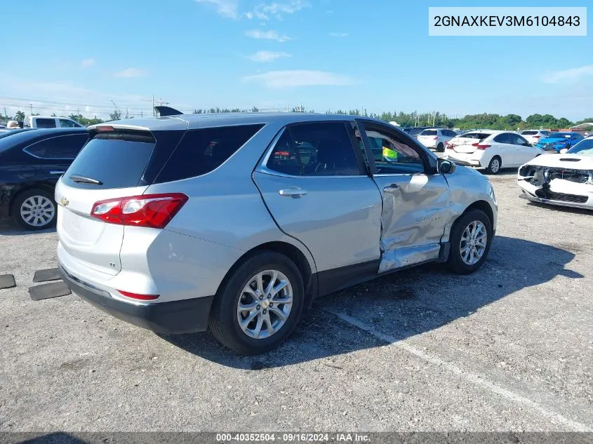 2021 Chevrolet Equinox Lt VIN: 2GNAXKEV3M6104843 Lot: 40352504