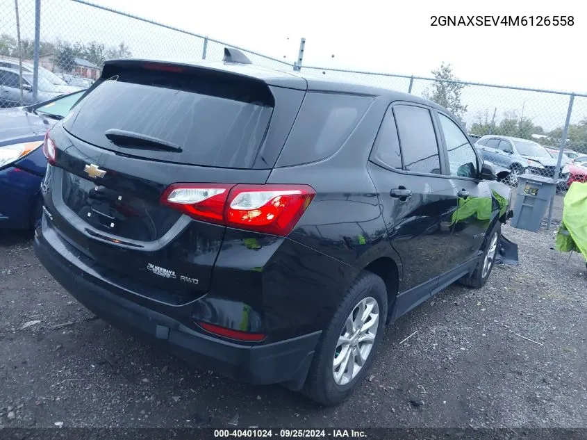 2021 Chevrolet Equinox Awd Ls VIN: 2GNAXSEV4M6126558 Lot: 40401024