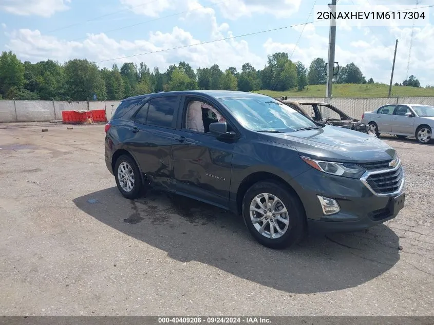 2021 Chevrolet Equinox Fwd Ls VIN: 2GNAXHEV1M6117304 Lot: 40409206