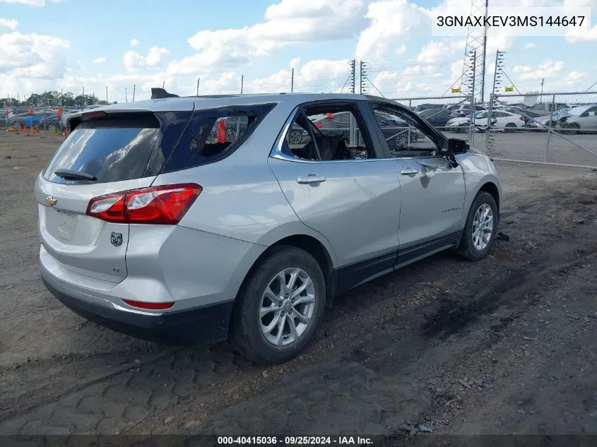 2021 Chevrolet Equinox Fwd Lt VIN: 3GNAXKEV3MS144647 Lot: 40415036