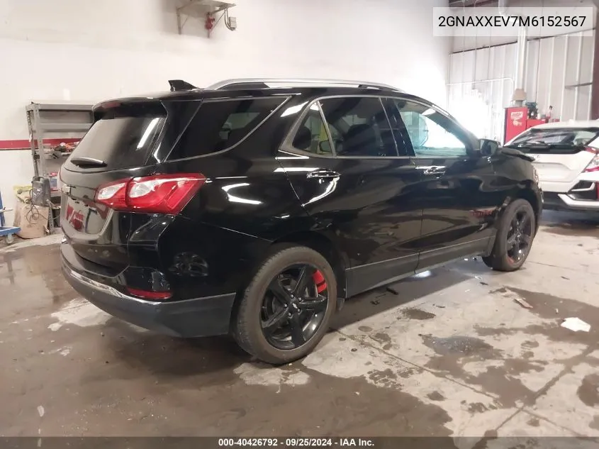 2GNAXXEV7M6152567 2021 Chevrolet Equinox Awd Premier