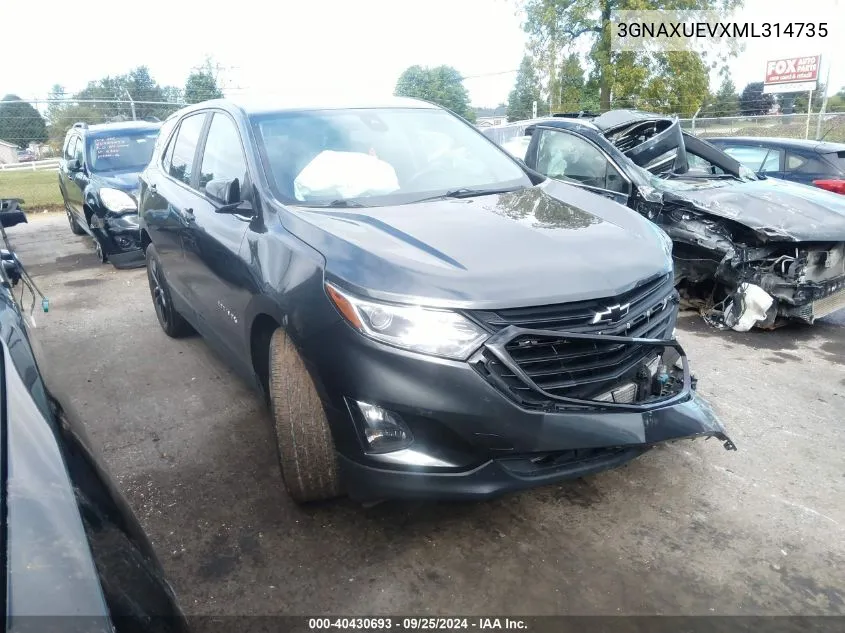 2021 Chevrolet Equinox Awd Lt VIN: 3GNAXUEVXML314735 Lot: 40430693